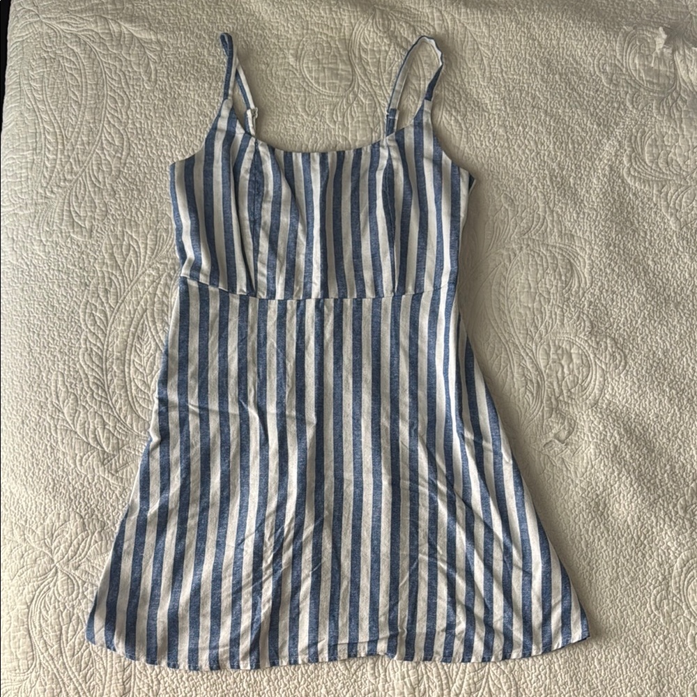 Old Navy Blue and White Buttoned Sundress